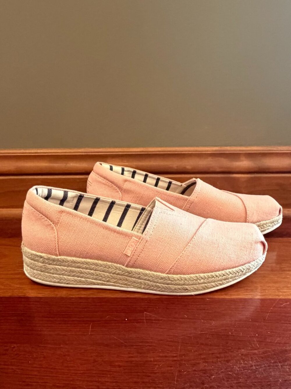 BOBS from Skechers Fairy Duster Wedge Espadrilles Pink Blush Memory Foam Size 11